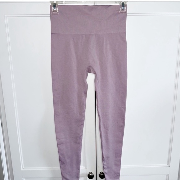 Set Active X Revolve Havana Pinkish HiRise Ribbed Seamless Activewear Leggings M - Picture 4 of 15